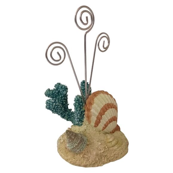 Seashell Shell Wire Picture Holder Memos Post Card Recipe Notes Beachy Coastal. - Picture 5 of 14